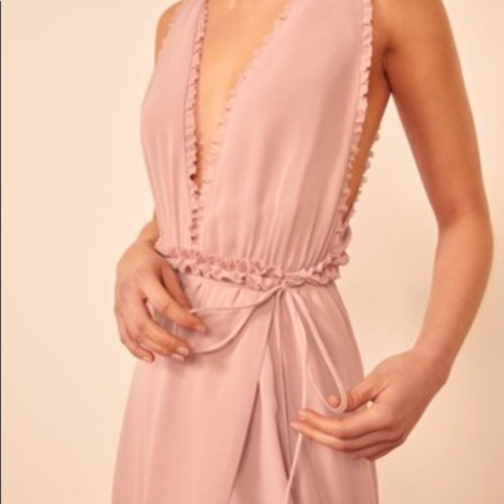 Reformation Camellia Wrap Dress - Blush - Picture 2 of 6